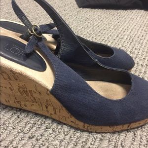 Navy wedges from Loft